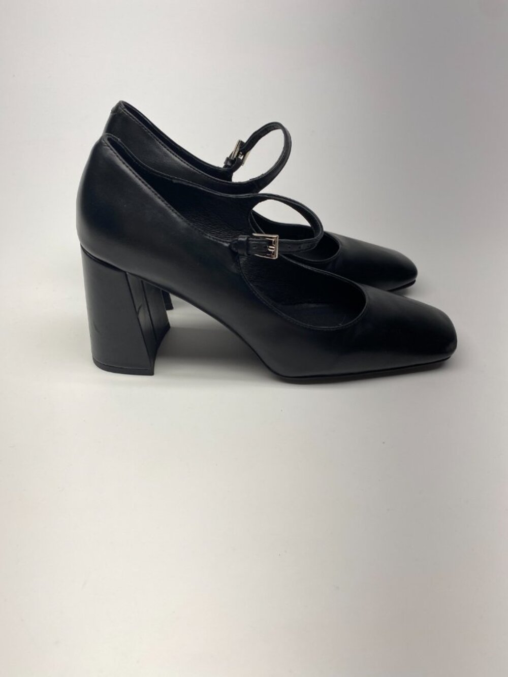 Jeffrey Campbell Womens Dancer-EMB Black Leather Heel Mary Jane Sz 9.5 - Picture 5 of 8